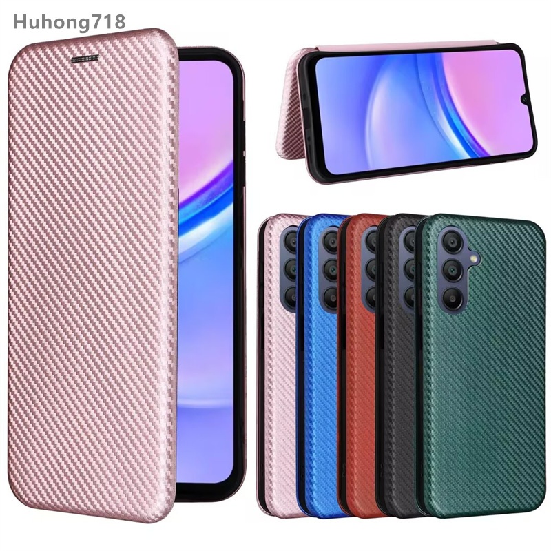 คาร์บอนไฟเบอร์หนังเคสโทรศัพท์สําหรับ Samsung Galaxy F06 F14 F16 F54 Quantum 2 S10 S10E SC-02M SC-41A