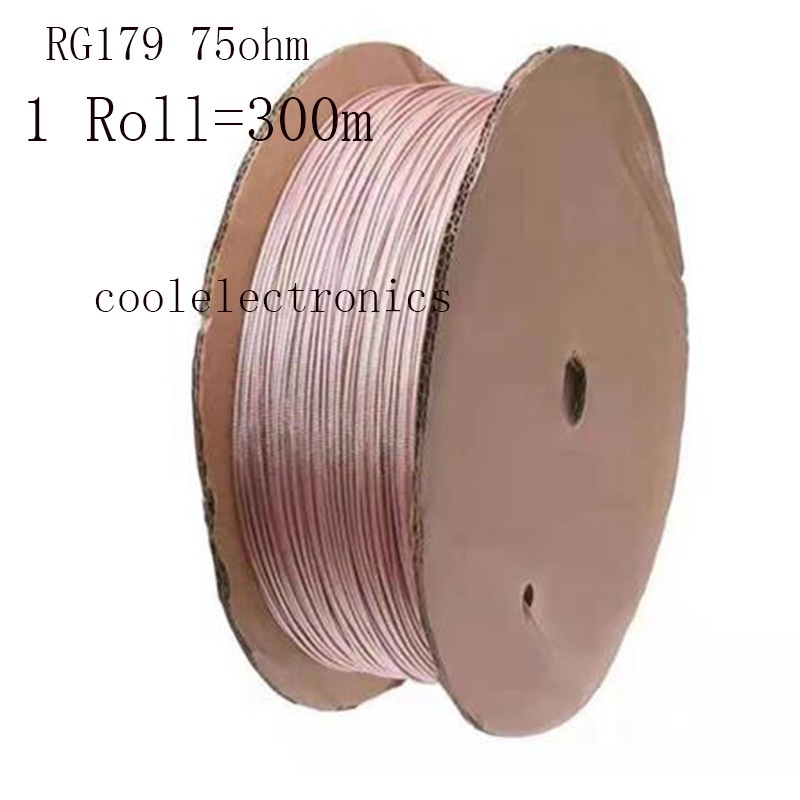 1 PC 300 M RG179 RF Coaxial Coax Cable RG-179 75ohm Low Loss Pigtail Jumper Connector Cable