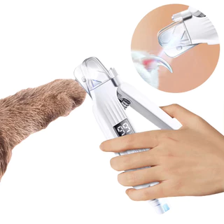 2 in 1 ที่กันจอนเล็บสัตว์เลี้ยงไฟฟ้าพร้อมไฟ LED สัตว์เลี้ยงเครื่องบดเล็บสุนัขที่กันจอนและเครื่องบดสําหรับสุนัขขนาดใหญ่ขนาดกลางขนาดเล็ก/แมว