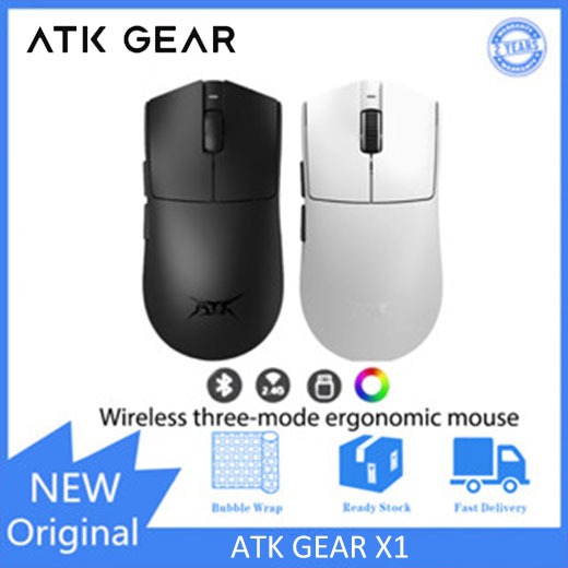 ATK GEAR X1 Wireless Gaming, E-sports, Office Ergonomics เมาส์ 8K สามโหมดไร้สาย
