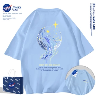 ✨สินค้าพร้อมส่ง✨เสื้อยืดคอกลมลายร่วมกับ NASA ใส่ได้ทั้งชายและหญิง ผลิตจากผ้าคอตตอน 100% เหมาะสำหรับเยาวชน