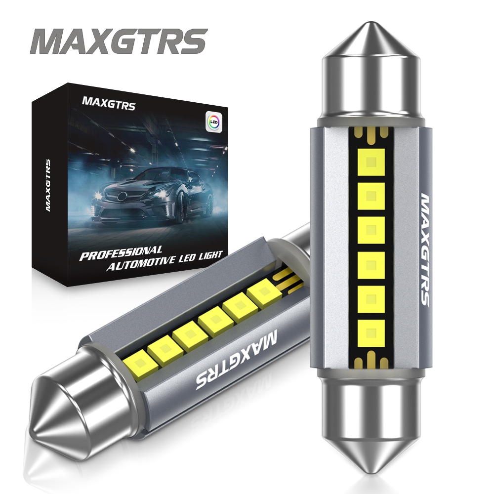 MAXGTRS 2 ชิ้น LED C5W C10W 39 มม.41 มม.42 มม.LED Festoon Canbus ข้อผิดพลาดฟรี 6500 พันสีขาวภายในรถอ่านโดม Trunk โคมไฟ 12 โวลต์