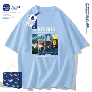 NASA เสื้อยืด คอกลมแขนสั้น ผ้าฝ้าย 2025 รุ่นใหม่ สวมใส่สบาย ระบายอากาศดี เหมาะสำหรับฤดูร้อน