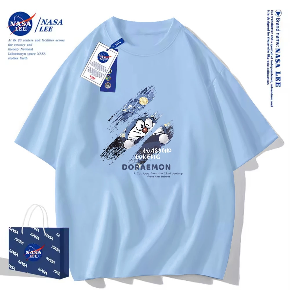 เสื้อยืดผ้าฝ้าย NASA รุ่นใหม่ฤดูร้อน 2024 ดีไซน์เรียบง่าย สวมใส่สบาย เหมาะสำหรับทุกวันในฤดูร้อน thumbnail 4