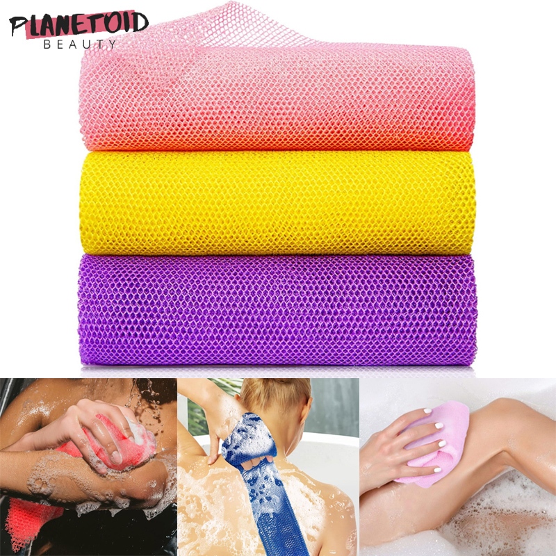 Exfoliating Net Bath Sponge Long Net Bath Sponge African Wash Net Shower Body Scrubber Back Scrubber