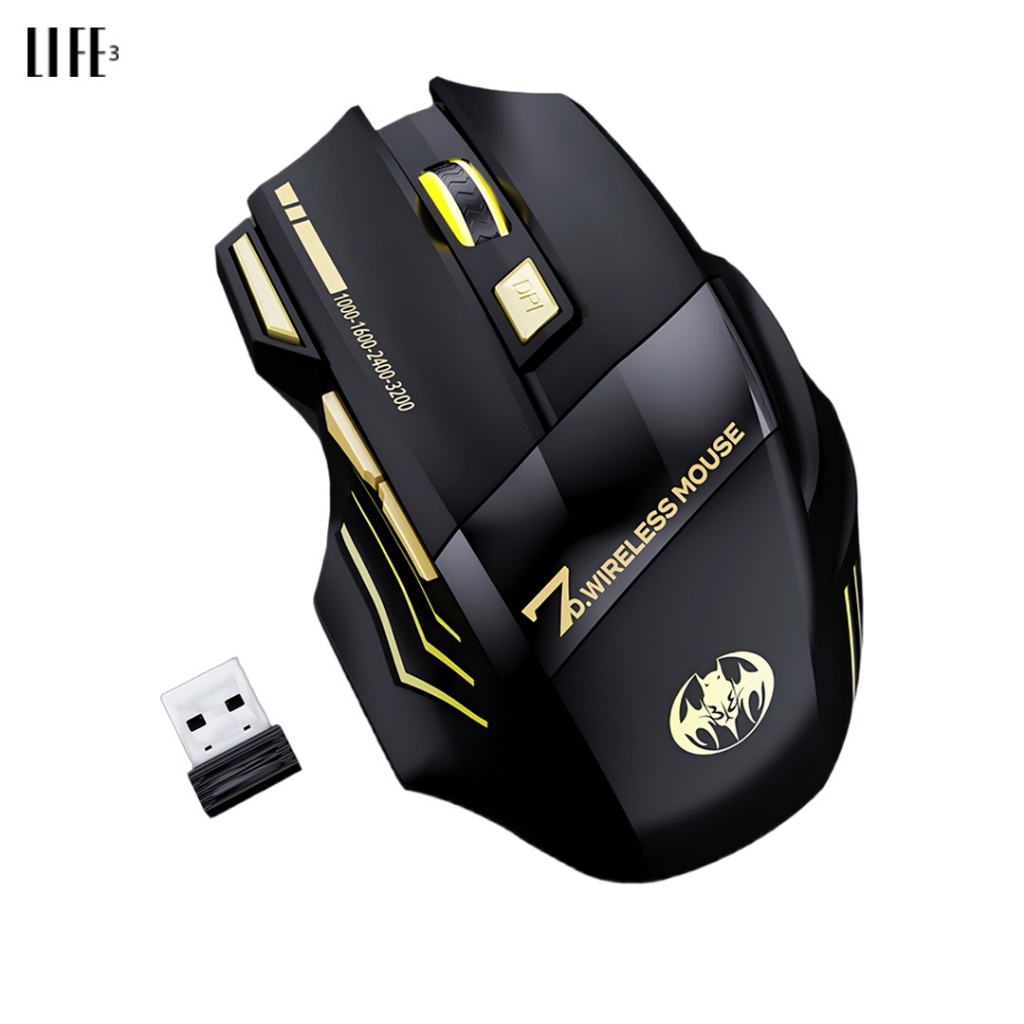 3Life M02 เมาส์ไร้สายแบบชาร์จไฟได้พร้อมไฟแบ็คไลท์ RGB ระดับ 4 DPI ทนทานสําหรับ E-Sports และ Office