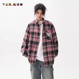 TSR.Men เสื้อเชิ้ตสก็อต แขนยาว ฤดูใบไม้ร่วง แบบบาง สไตล์ญี่ปุ่น สไตล์เรโทร อินเทรนด์ ไม่ยับง่าย คุณภาพสูง ทุกเพศใส่ได้ มีหลายสีให้เลือก