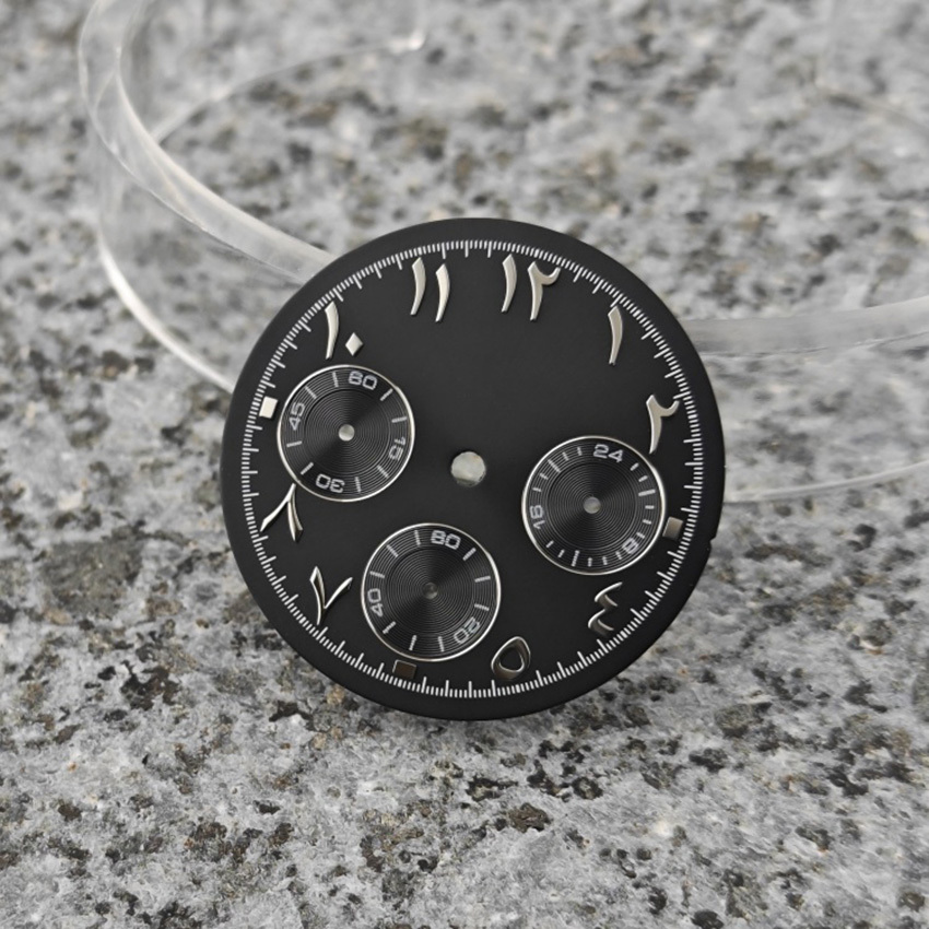 29.5 มม.Retro Multi-Function Middle East Panda Dial นาฬิกาอุปกรณ์เสริมสําหรับ VK63 การเคลื่อนไหว