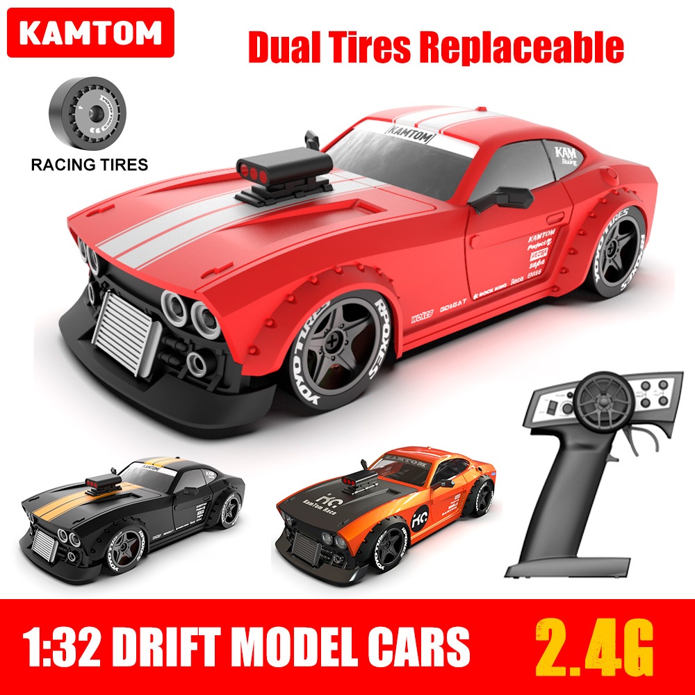 KAMTOM RC รถ 1/32 4WD ล้อคู่เปลี่ยน ESP Gyro 30 กม./ชม. Drifting รถรุ่นรถ