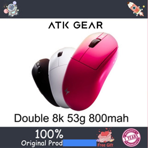 ATK GEAR A9 ไร้สายบลูทูธสําหรับเล่นเกมคอมพิวเตอร์ตามหลักสรีรศาสตร์ Office Gaming เมาส์ 8K