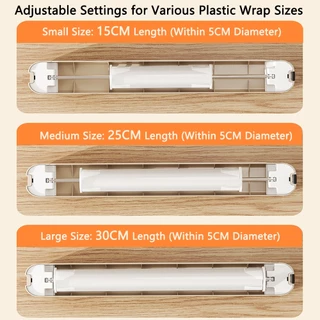 3-in-1 ไม่มีเจาะเครื่องตัดห่อครัว,เครื่องตัดสไลด์แบบสองทิศทางสําหรับฟิล์มยึดพลาสติก,อลูมิเนียมฟอยล์,กระดาษขี้ผึ้ง-ผู้ถือปรับได้สากลพร้อมแม่เหล็ก,ดูด & Ho