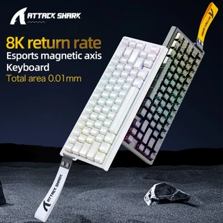 ATTACK SHARK X68 HE Rapid Trigger Keyboard สวิตช์แม่เหล็ก 60% แบบมีสาย 8KHz คีย์บอร์ดแม่เหล็ก
