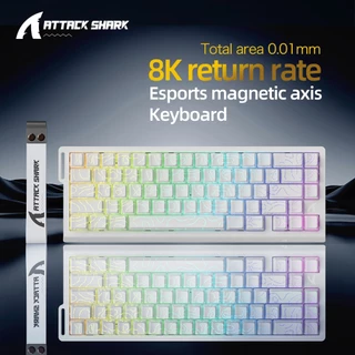 ATTACK SHARK X68 HE Rapid Trigger Keyboard สวิตช์แม่เหล็ก 60% แบบมีสาย 8KHz คีย์บอร์ดแม่เหล็ก