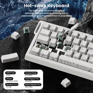 ATTACK SHARK X68 HE Rapid Trigger Keyboard สวิตช์แม่เหล็ก 60% แบบมีสาย 8KHz คีย์บอร์ดแม่เหล็ก