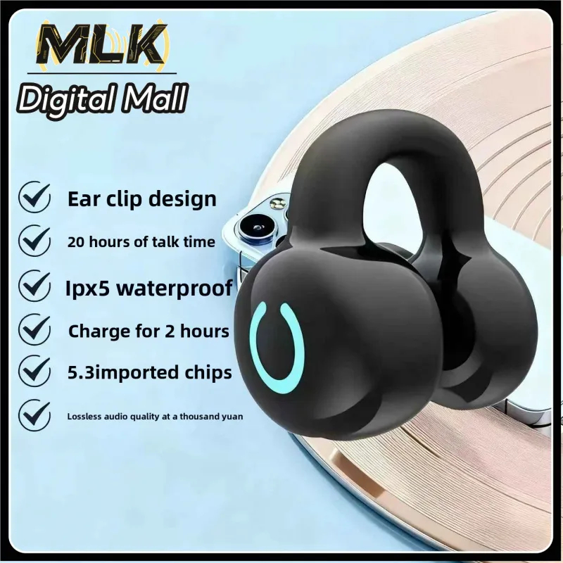 MLKหูฟังบลูทูธ True Wireless ตัดเสียงรบกวน อินเอียร์ ไร้สาย ไมโครโฟน กันน้ำ สำหรับออกกำลังกาย เล่นเกม ใช้งานนาน พกพาสะดวก