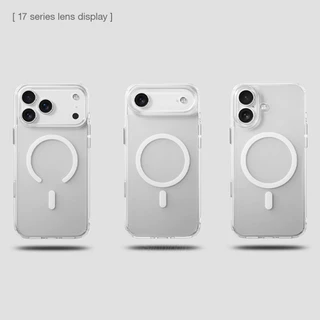 Sanptoch Matte Clearเคสโทรศัพท์แม่เหล็กสําหรับiPhone 17 16 15 14 13 12 Pro Max Soft TPU Edge + อะคริลิคHardปกหลังสําหรับiPhone 17 Air 16 15 14 PlusผิวทหารShockpr
