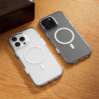 Sanptoch Matte Clearเคสโทรศัพท์แม่เหล็กสําหรับiPhone 17 16 15 14 13 12 Pro Max Soft TPU Edge + อะคริลิคHardปกหลังสําหรับiPhone 17 Air 16 15 14 PlusผิวทหารShockpr