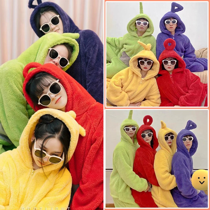 Cod Teletubbies Suit (พร้อมส่ง) ชุดมาสคอตเทเลทับบี้ นุ่ม ใส่สบาย สีเขียว เหลือง ม่วง แดง