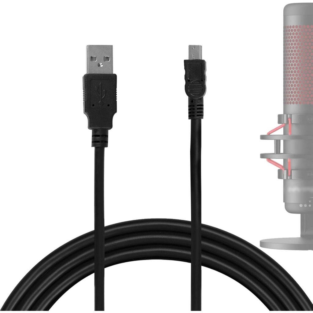 Creass Creators Mini-USB to USB สายไมโครโฟนใช้งานร่วมกับ HyperX QuadCast SAMSON Meteor, Audio-Techni