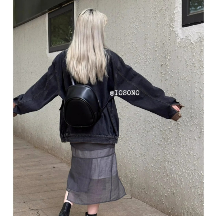 กระเป๋าเป้​มินิผู้หญิง สไตล์เกาหลี ดำ สไตล์คุณหนู  สำหรับเรียน/เที่ยว กระเป๋านักเรียน ความจุขนาดใหญ่