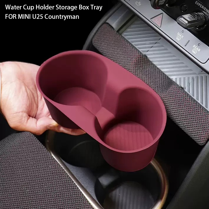 สําหรับ Mini Countryman U25 JCW 2024-2025 ถ้วยน้ํากล่องเก็บซิลิโคน Shock-Absorbing ถ้วยถาด Tidying รถอุปกรณ์เสริม
