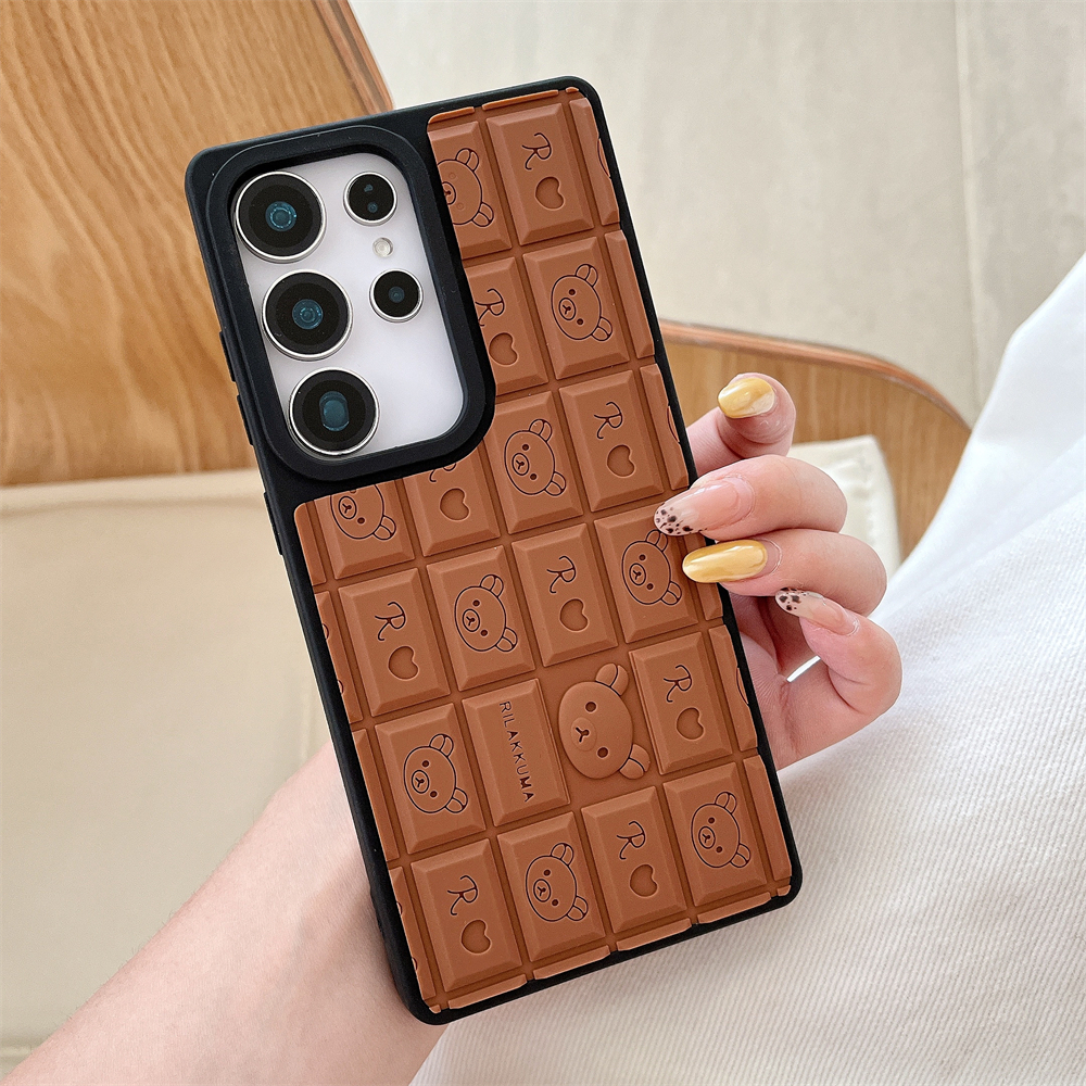 การ์ตูนน่ารัก 3D คุกกี้แบร์ เคส Samsung Galaxy S26 Ultra S25 FE S25 Ultra S25 Plus S25 S24 FE S24 Ul