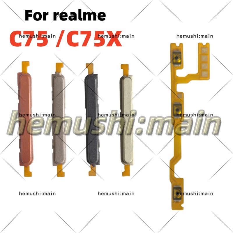 สวิตช์เปิดปิดปุ่มปรับระดับเสียงปิดเสียงริบบิ้นสายเคเบิล Flex สําหรับอะไหล่ทดแทน realme C75 C75X