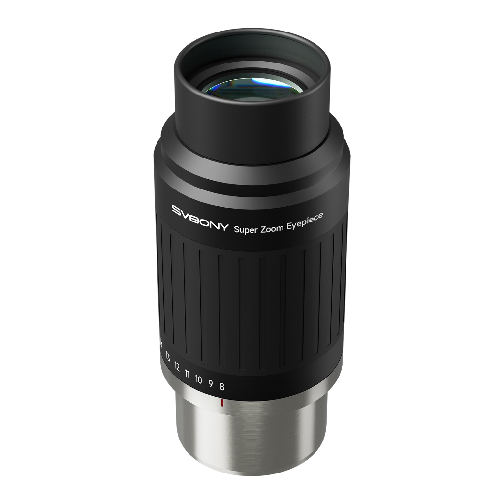 Svbony SV230 Telescope Zoom Eyepiece, 57°-72° มุมมองตายาย, ช่องมองภาพ FMC พร้อมอะแดปเตอร์ 2", อุปกรณ