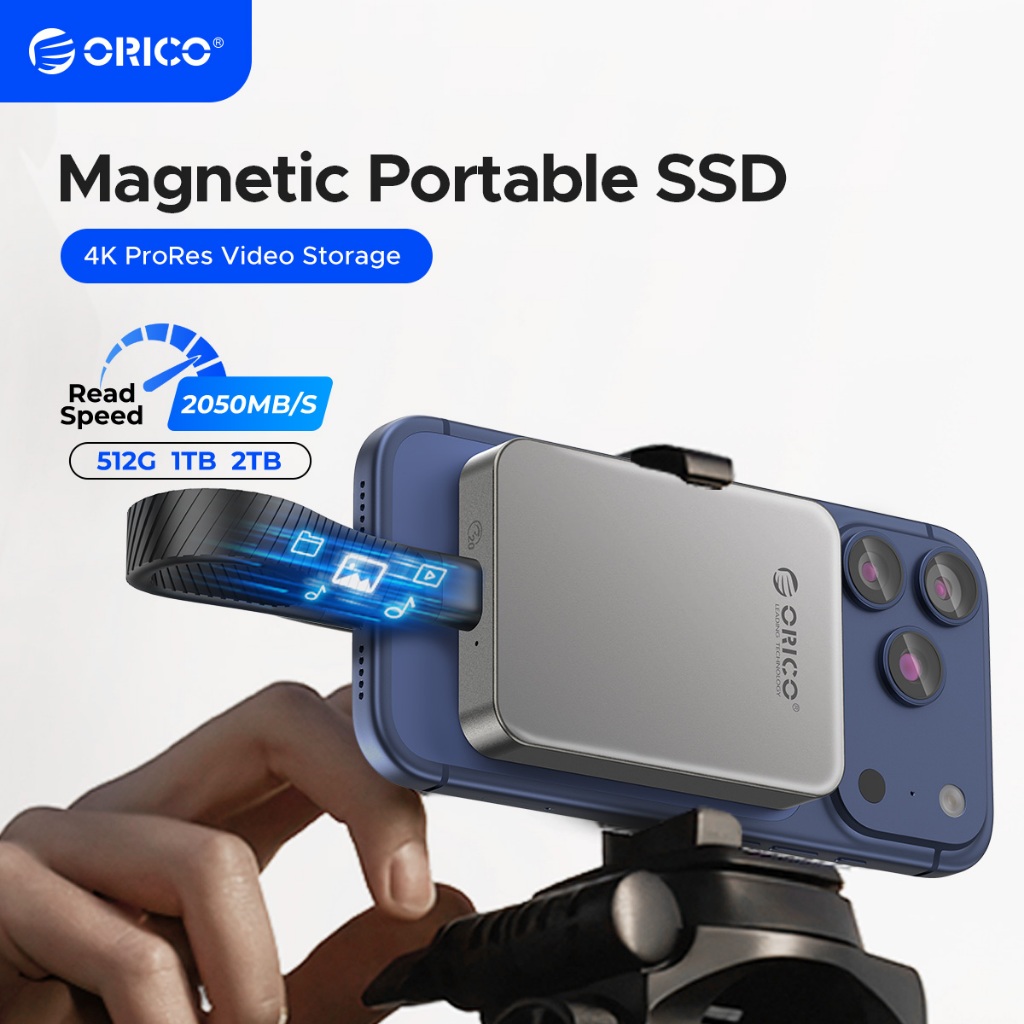 ORICO Portable SSD Magnetic External SSD 512GB 1TB ความเร็ว 2,000MB/s For iPhone