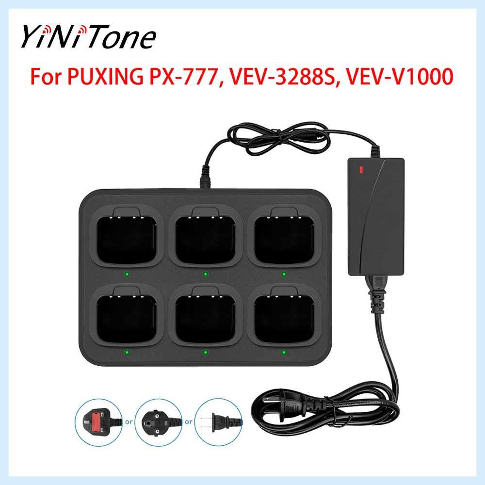 เครื่องชาร์จ 6 ช่องอเนกประสงค์ yiitone สําหรับ PX-777, VEV-3288S, VEV-V1000 - เอาต์พุตที่เสถียร, การ