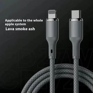 สายชาร์จข้อมูล PD 27W, สายชาร์จแบบถัก USB C ถึง L-Shaped C เหมาะสําหรับแล็ปท็อป, โทรศัพท์มือถือ