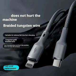 สายชาร์จข้อมูล PD 27W, สายชาร์จแบบถัก USB C ถึง L-Shaped C เหมาะสําหรับแล็ปท็อป, โทรศัพท์มือถือ