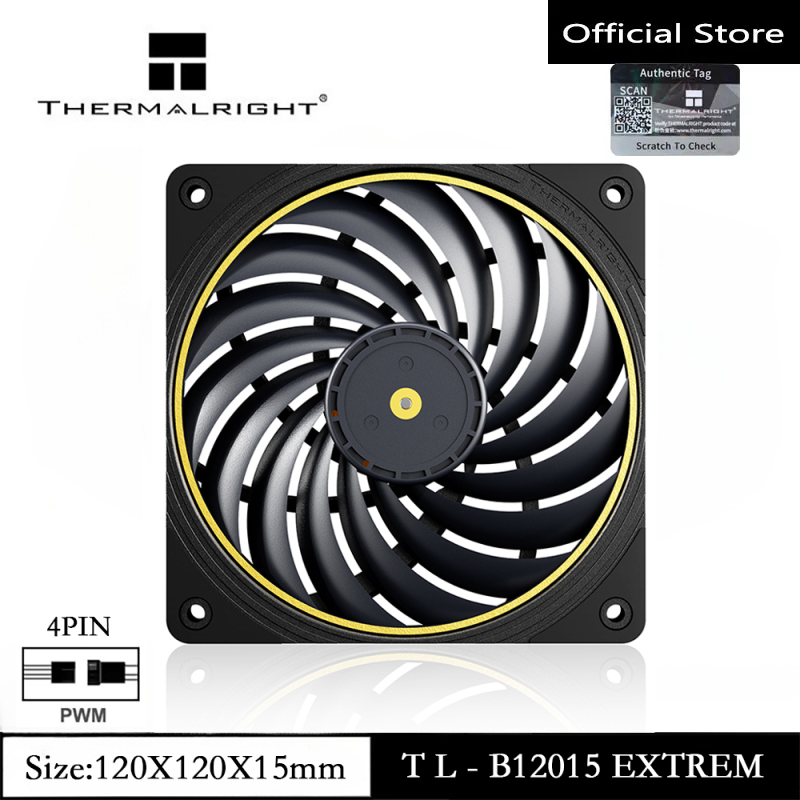 Thermalright TL-B12015 EXTREM พัดลม CPU 120 มม.พัดลมแชสซี 15 มม.พัดลมบาง 2150RPM 4pin PWM เงียบพัดลม Cooler พัดลม 15 ใบพัดพัดลม CPU พัดลมระบายความร้อน