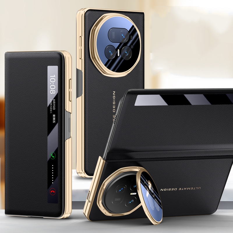 Magic V5 Casing Case for Honor Magic V5 MagicV5 Lens Holder Flip PU Leather Mobile Phone Case Cover