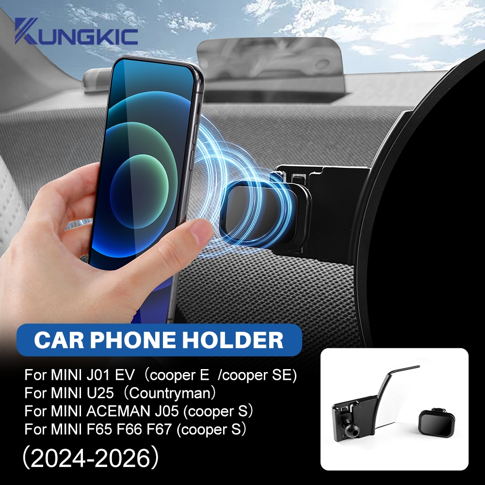 สําหรับ MINI U25 J01 J05 F65 F66 F67 RHD LHD รถโทรศัพท์มือถือขาตั้ง 360° โต๊ะเครื่องมือหมุนขาตั้งนําทางโทรศัพท์แม่เหล็ก