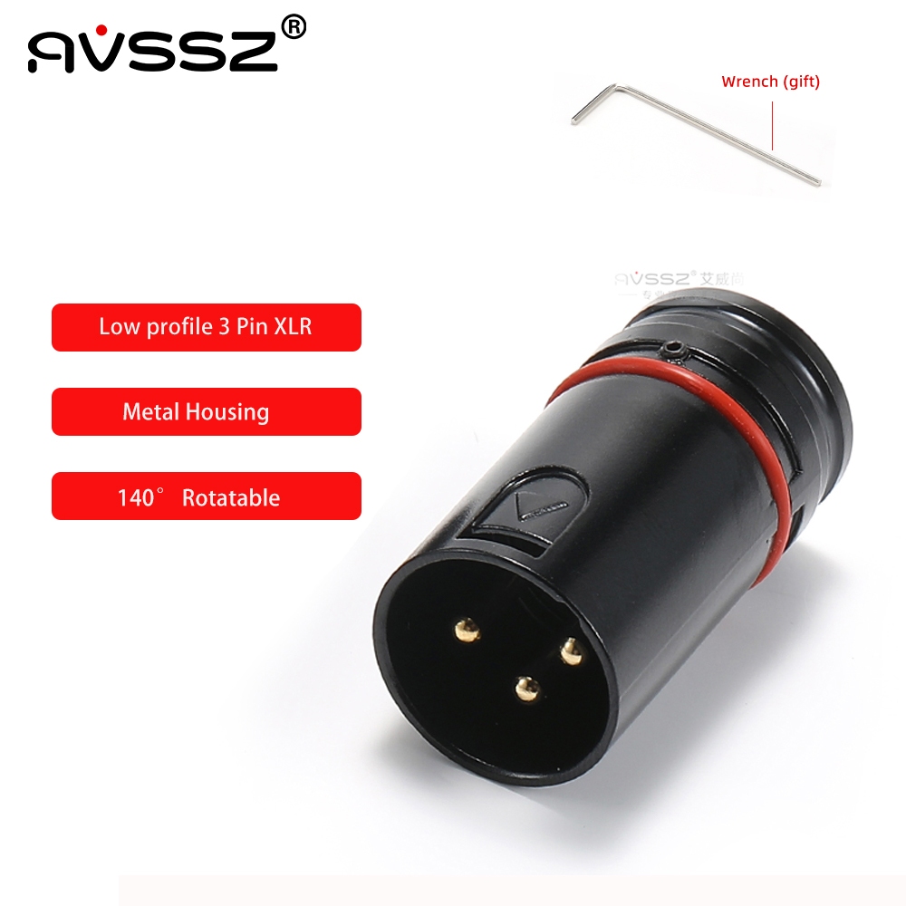 AVSSZ หัวคอนเน็คเตอร์ XLR (Female) โค้งงอ 90 องศา สำหรับงานระบบเสียงคุณภาพสูง สามสี