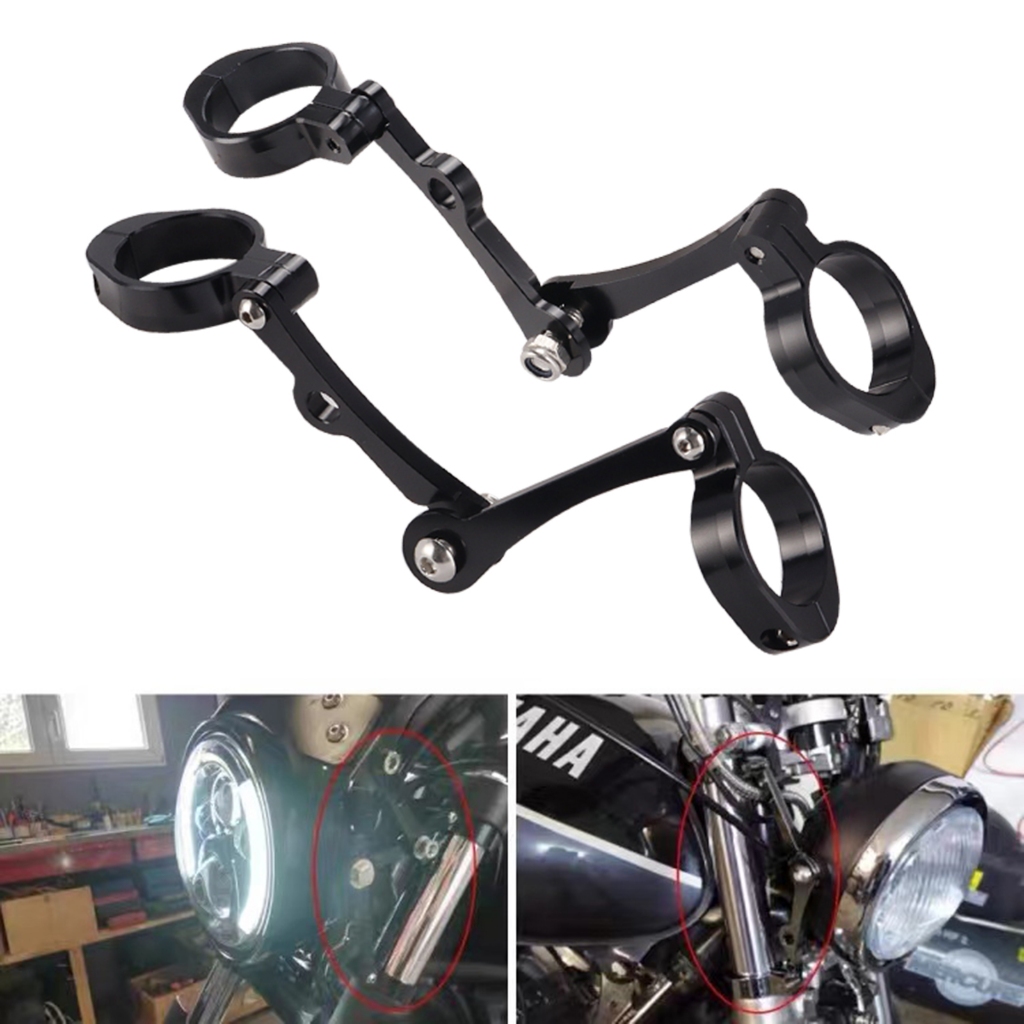ไฟหน้ารถจักรยานยนต์ส้อม Mount Bracket 39-41 มม.โคมไฟไฟเลี้ยวกรอบสําหรับ Cafe Racer Bobber Universal 