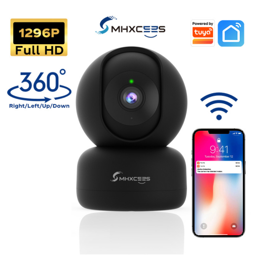 MHXCEES กล้อง WiFi ระบบรักษาความปลอดภัยภายในบ้าน 360 PZT CCTV กล้องวงจรปิด 3MP พูดคุยด้วยปุ่มเดียว