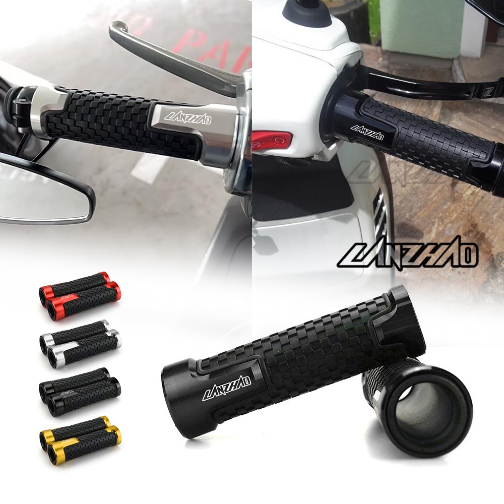 【LANZHAO】for Vespa Sprint Primavera S125 Scooter Hand Grips Modified CNC ที่จับอลูมิเนียมอัลลอยด์ยาง