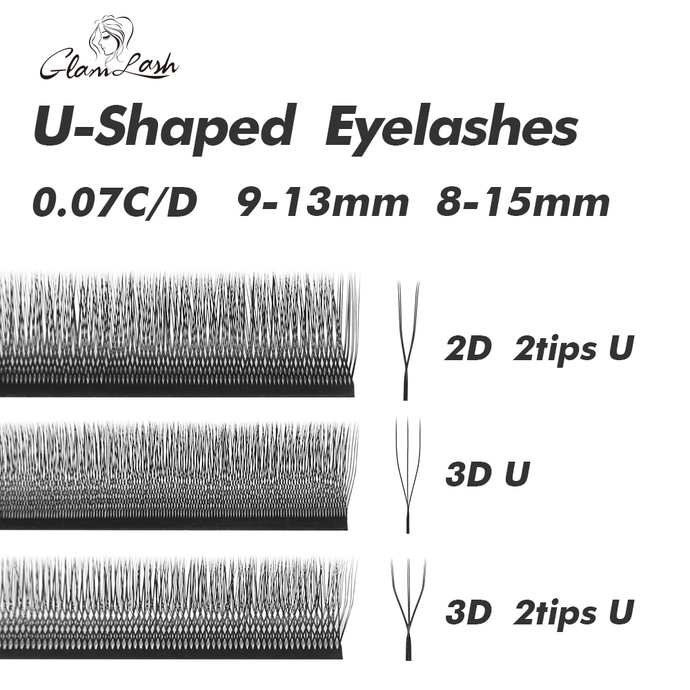 GLAMLASH U-Shaped YY U Clover U Clover U Clover U Clover Grafted Eyelashes Braided ขนตาปลอม