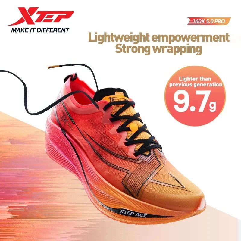 XTEP 160X 5.0 Pro Sneakers  รองเท้ากีฬามืออาชีพ คาร์บอนไฟเบอร์ เร่งความเร็ว วิ่งระยะไกล แข่งขัน