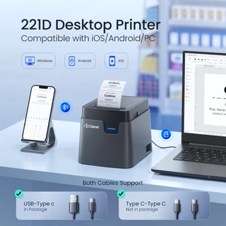 CLABEL 221D เครื่องพิมพ์ฉลากไร้หมึก กว้าง 20-50 มม.ปุ่มเดียวใช้งานง่าย สำหรับร้านค้า ซูเปอร์มาร์เก็ต