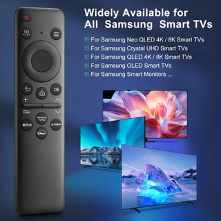 ทดแทนสําหรับรีโมททีวี Samsung เข้ากันได้กับ Samsung Frame Crystal UHD Neo QLED OLED 4K 8K สมาร์ททีวี (ไม่มีเสียง, USB, และการชาร์จพลังงานแสงอาทิตย์)