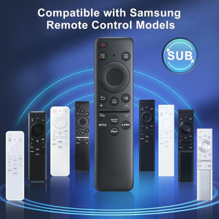 ทดแทนสําหรับรีโมททีวี Samsung เข้ากันได้กับ Samsung Frame Crystal UHD Neo QLED OLED 4K 8K สมาร์ททีวี (ไม่มีเสียง, USB, และการชาร์จพลังงานแสงอาทิตย์)