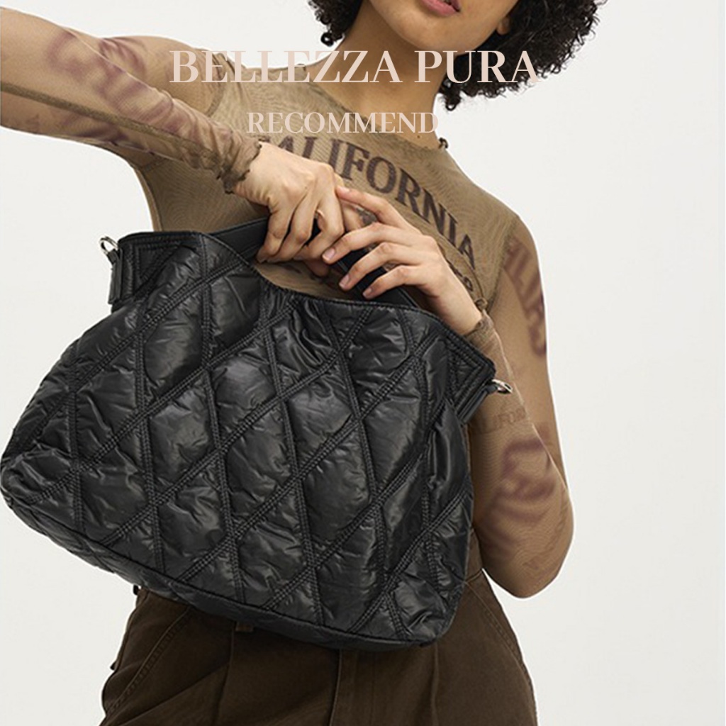 BELLEZZA PURA Fluffy Tote Bag กระเป๋าถือแฟชั่นเกาหลี Simple Large Capacity Commuter Messenger Bag