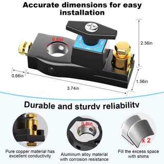 ขั้วแบตเตอรี่ ขั้วแบตเตอรี่รถยนต์ ชนิดทองเหลือง 100% สำหรับไฟ12-24V ขั้วแบตรถยนต์ ขั่วเเบตรถยนต์ ขั่วแบตรรถ ตัว ตัด ไฟ แบตรถ แบตตัดไฟ