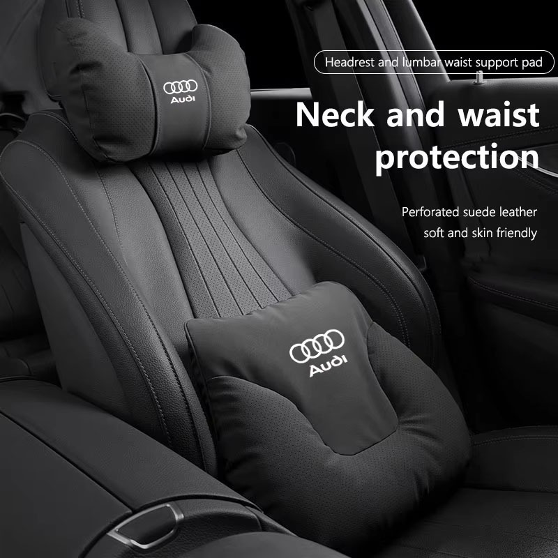 รถที่นั่งคอหมอน Lumbar Support Headrest เบาะเอวอุปกรณ์เสริมสําหรับ Audi A3 8l A1 Q5 TT mk2 A5 A4 B7 