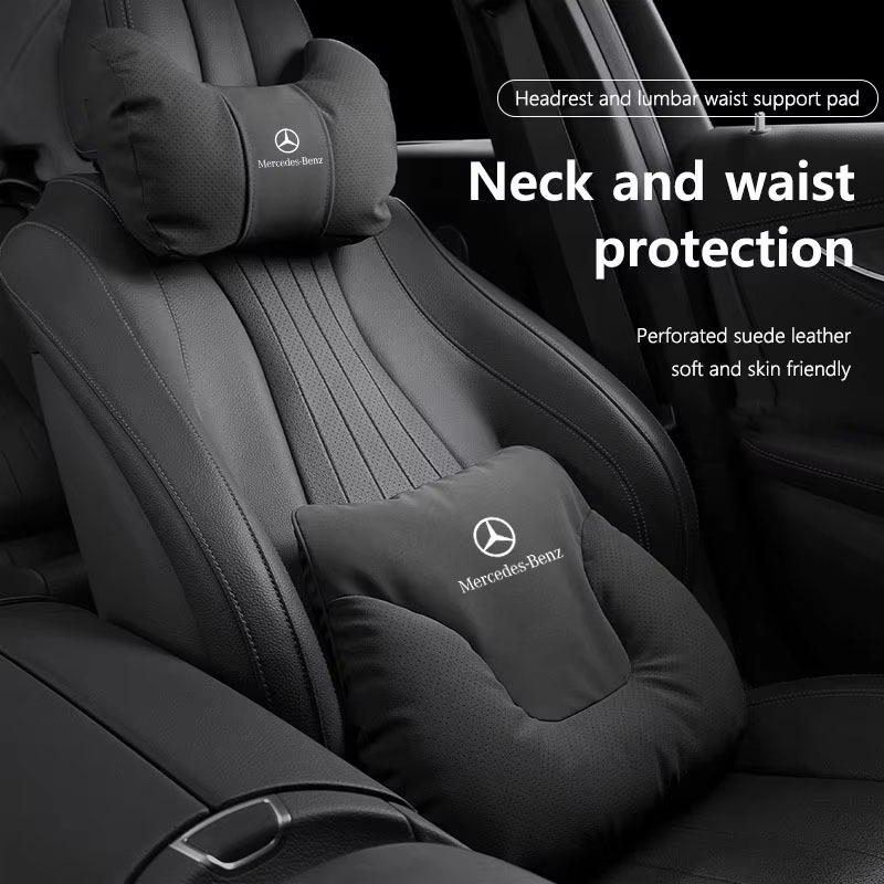 รถที่นั่งคอหมอน Lumbar Support Headrest เบาะเอวอุปกรณ์เสริมสําหรับ Mercedes Benz GLA GLB GLC GLE CLA