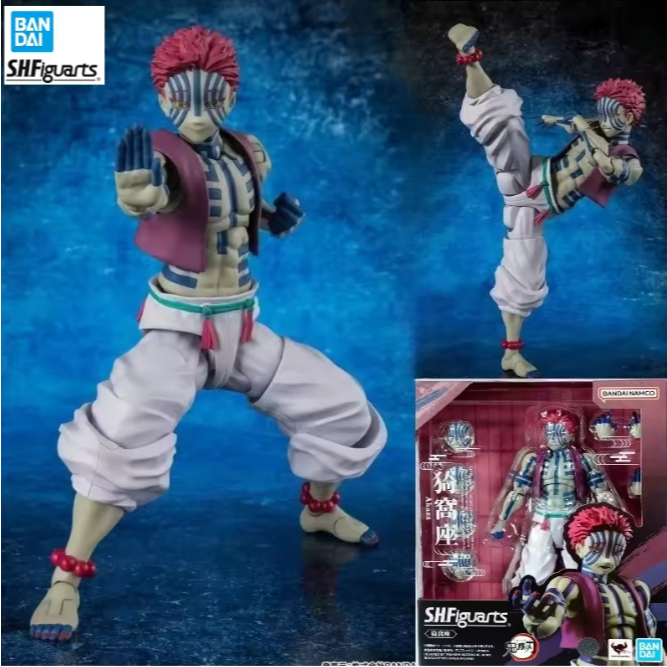 Bandai Demon Slayer Model Kit SHF Akaza Joints Movable Action Figures Collection สําเร็จรูปสําหรับขอ