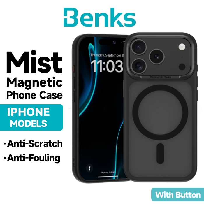 [คลังสินค้าพร้อม]BenksสําหรับIPhone 17 Air 16 Plus Pro Max Mistแม่เหล็กโทรศัพท์ป้องกันกรณีMatteโปร่งแสงรวมทุกอย่างAnti-Dropกันกระแทกดูดซับฝาครอบโทรศัพท์ป้องกัน